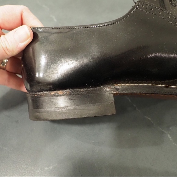 Stacy Adams sz 10D black leather suede wingtip derby shoes - Picture 15 of 16